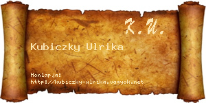 Kubiczky Ulrika névjegykártya